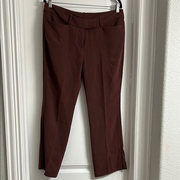 Never worn Amanda Uprichard Brown Structured Straight-Leg Trousers – Size Large - Picture 3 of 6